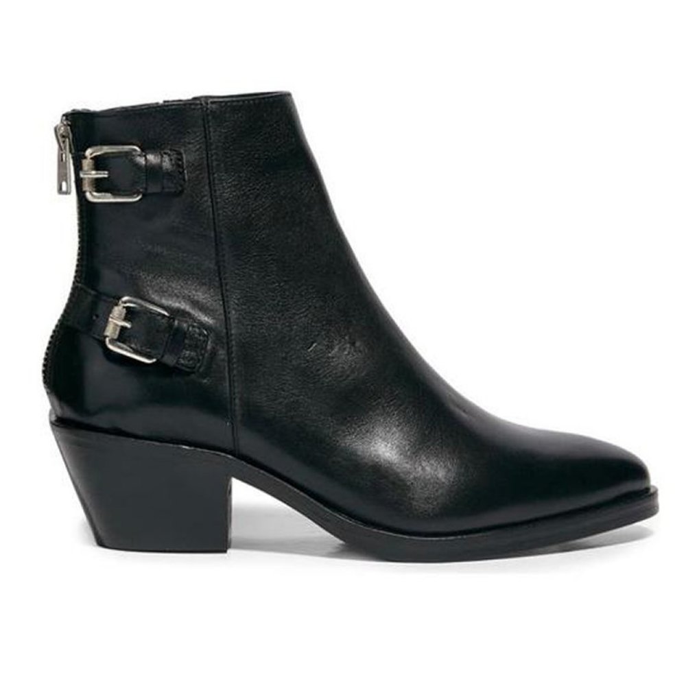 All Saints Women's Sloan Bootie Black Leather Size 39 EU 9 US